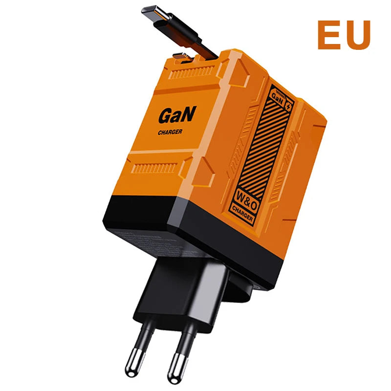 {MX} Carregador inteligente retrátil duplo PD + USB Plugue EUA / Reino Unido / UE 2 em 1 Carregador Gan 20W PD3.0 Carregador de carregamento rápido