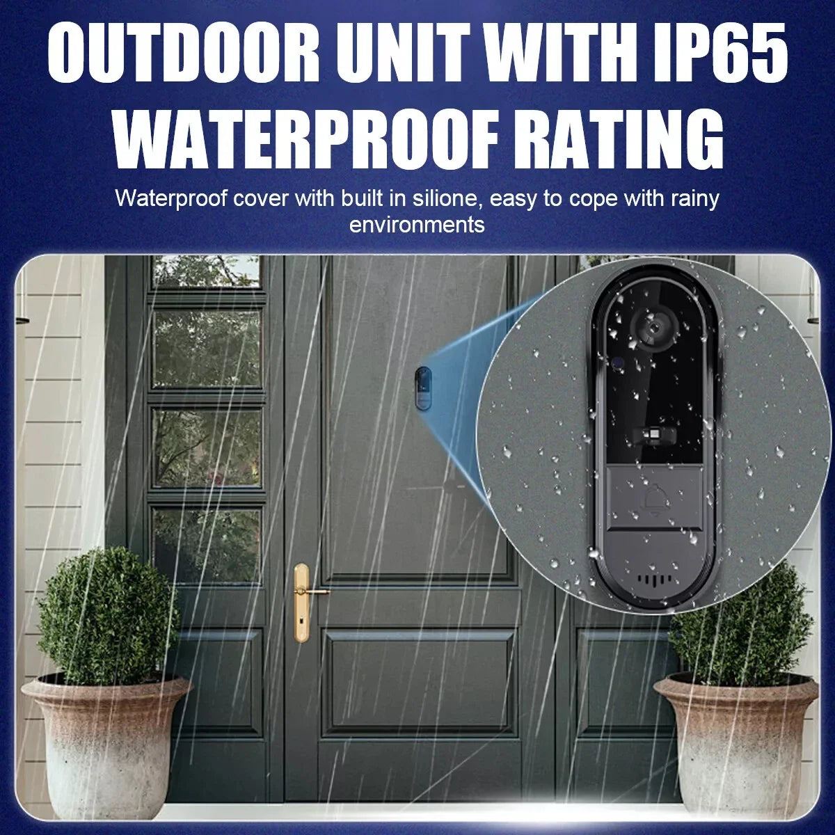 Campainha sem fio wi-fi, câmera 1080p, vídeo porteiro, à prova d'água, tela ips de 4,3 polegadas, segurança doméstica, campainha da porta, visão noturna ir