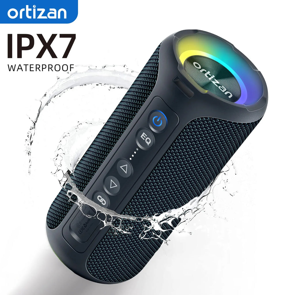 Ortizan alto-falantes bluetooth 40w graves aprimorados portátil ao ar livre sem fio alto-falante 30 horas ip7 à prova dip7 água chuveiro alto-falante bluetooth 5.3