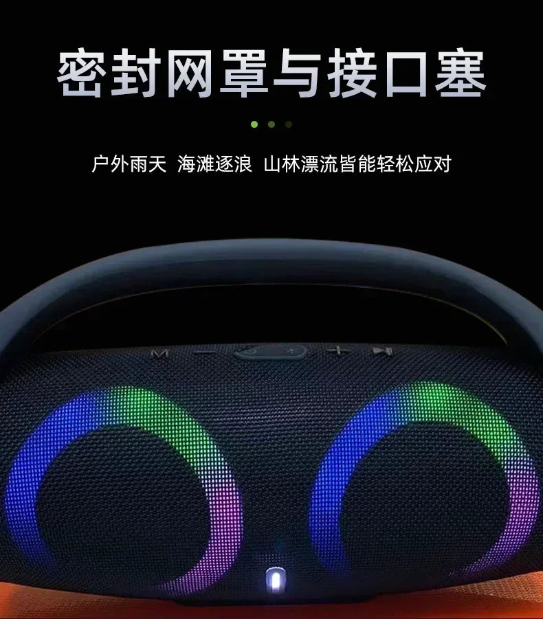 Alta fidelidade sem fio bluetooth alto-falante portátil à prova dwaterproof água coluna de som alta potência estéreo surround rgb subwoofer caixa de som tws/usb