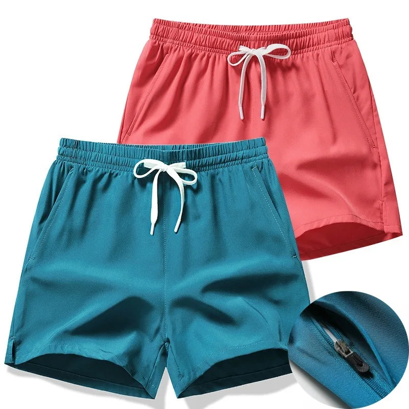 Calções de ginásio dos homens esportes sweatpants bolsos ginásio shorts casuais básicos calças leves correndo jogging praia shorts masculino banho