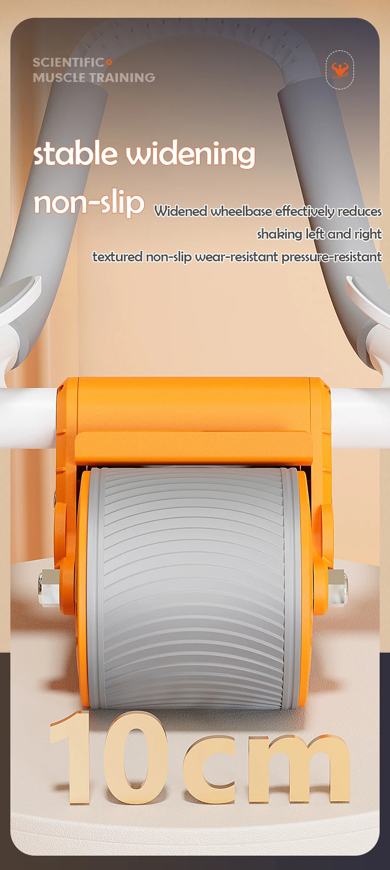 Rebound Automático Roda Abdominal, Core Muscle Ab Trainer, Counter Display, Roda De Exercício De Fitness, Suporte De Cotovelo