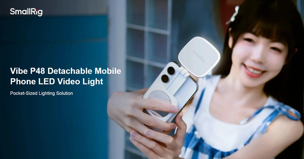 Smallrig vibe p48 telefone selfie luz de bolso luz de preenchimento magnético magsafe para iphone 16 15 14 pro max bi-color led iluminação de vídeo
