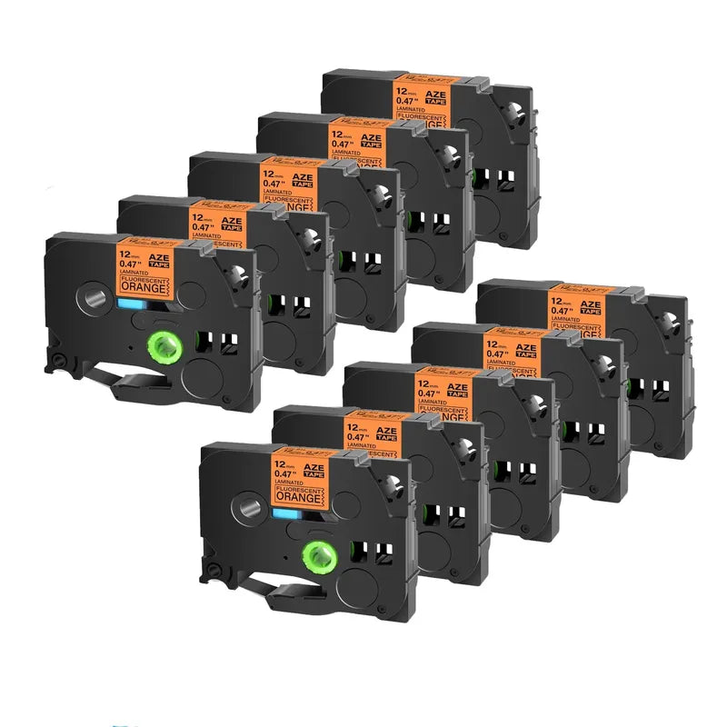 GREENCYCLE 10PCS TZe231 241 251 335 Ribbon Compatible for Brother Ptouch Maker Black on white Label tape 6mm 9mm 12mm 18mm 24mm
