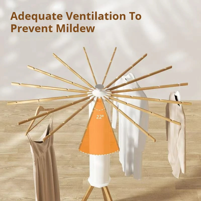 Rack de secagem de roupas dobrável quarto tripé rack de armazenamento de roupas piso giratório rack de lavanderia rack de vestuário para varanda
