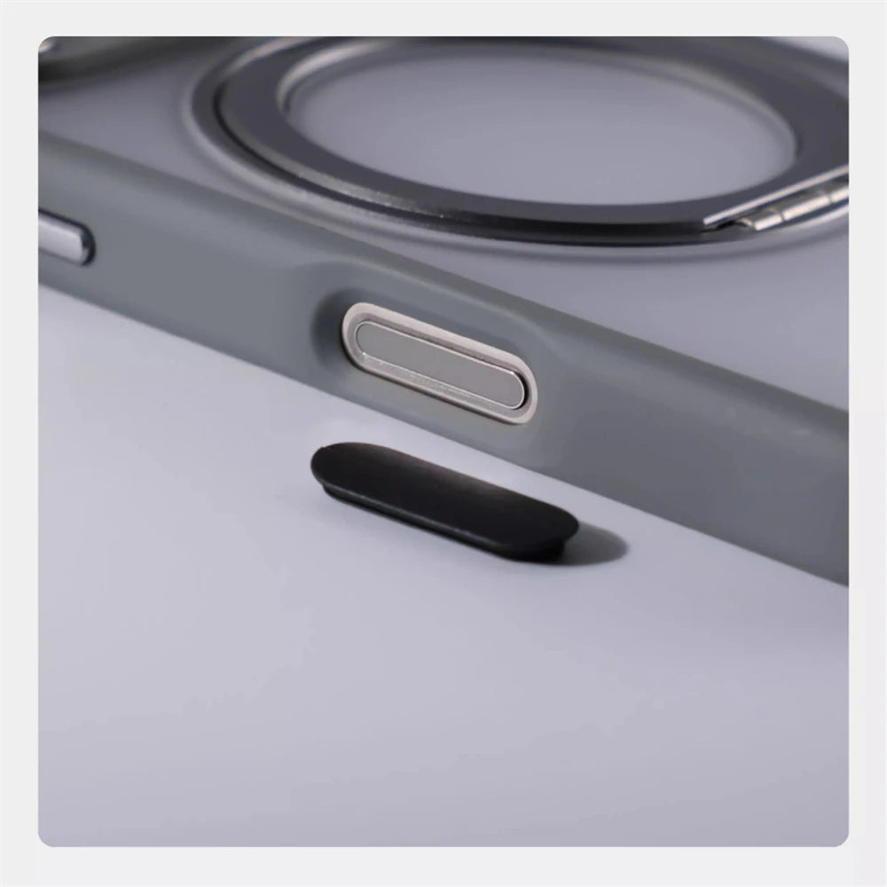 360 °   Rotação de metal anel titular magnético pára-choques caso para iphone 16 pro max 15 14 13 para magsafe carga sem fio capa à prova de choque