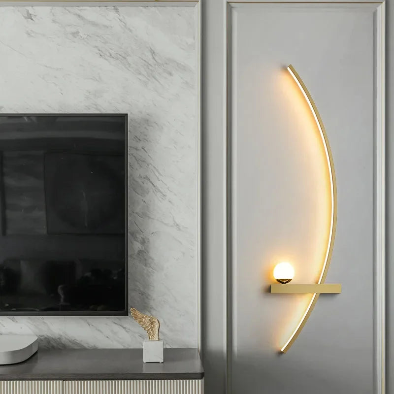 Nordic led lâmpada de parede listras arandela para o quarto cabeceira sala estar estudo escadas decoração casa luminária interior lustre