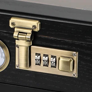 Umidificador de charutos, madeira de cedro, caixa de charutos, vidro, umidificador de mesa com higrômetro frontal, umidificador, divisor, acessórios, gaveta