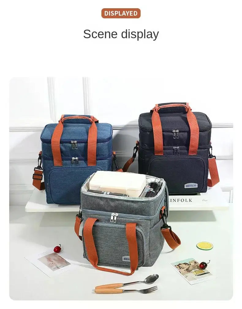 Saco de almoço térmico portátil piquenique alimentos refrigerador sacos caso isolado durável à prova dwaterproof água escritório lancheira alça ombro caixa refrigeração