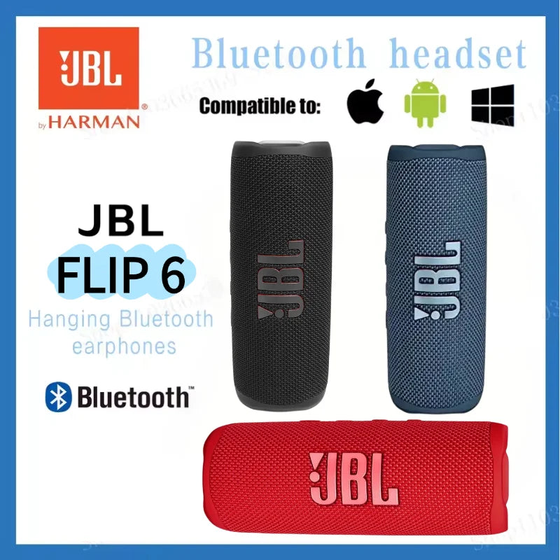 Original jbl flip 6 sem fio bluetooth alto-falante portátil ipx7 à prova dwaterproof água ao ar livre estéreo baixo música faixa com tweeter independente