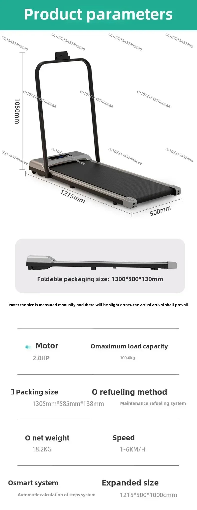 Cama plana doméstica/equipamento de fitness interno silencioso para queima de gordura pequena/tapete dobrável