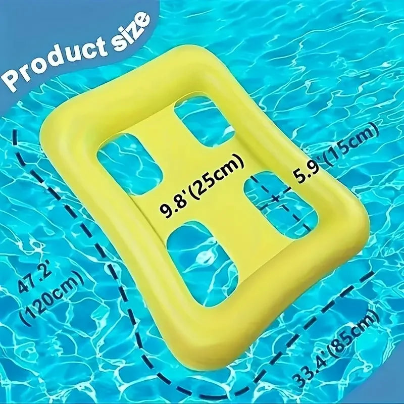 Espreguiçadeira inflável de água inflável, rede flutuante dobrável, jangada flutuante em forma de campo