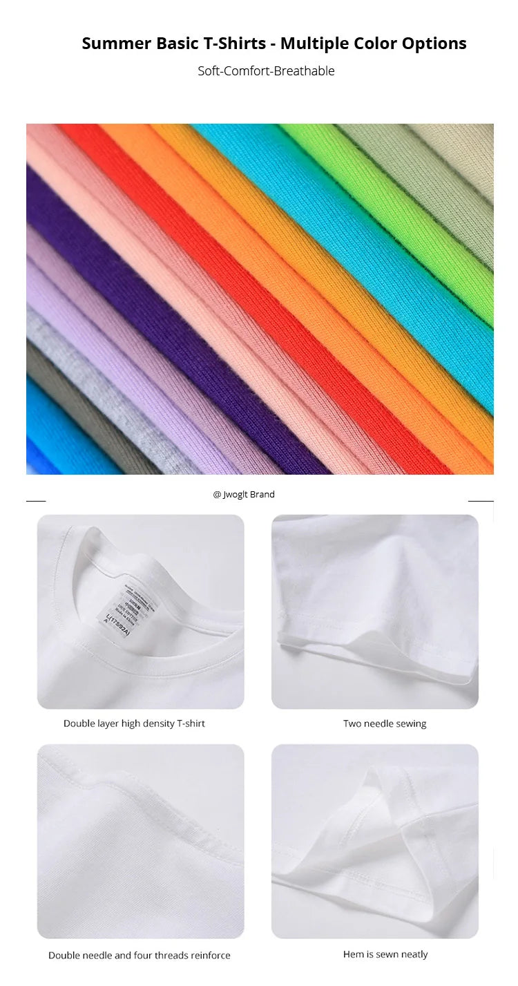 T-shirt macia com decote em O masculino, tops casuais diários, camiseta solta, cores sólidas, preto, branco, vermelho, azul, básico, verão, novo, S-3XL