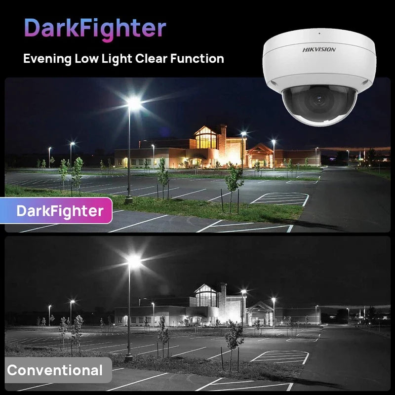 Original Hikvision DS-2CD1183G2-LIUF 4K 8MP ColorVu POE Luz Híbrida Inteligente Câmera de Rede Dome Fixo Microfone Embutido IK08