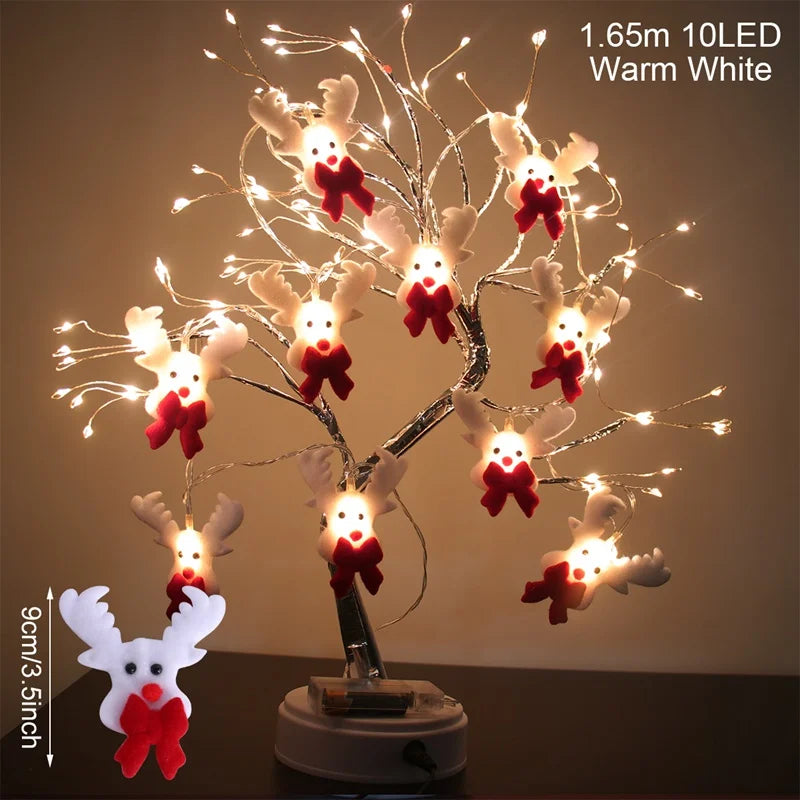 Boneco de neve natal led guirlanda luz da corda feliz natal decorações para casa 2024 cristmas árvore ornamento natal navidad presentes