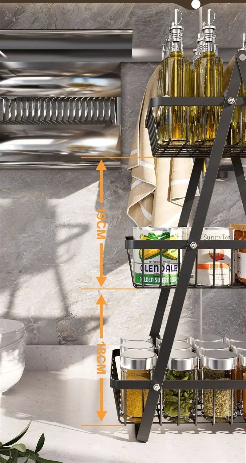 2025 novo portátil ferro cozinha rack de armazenamento multifuncional cesta de frutas multi-camada lanche prateleira de armazenamento