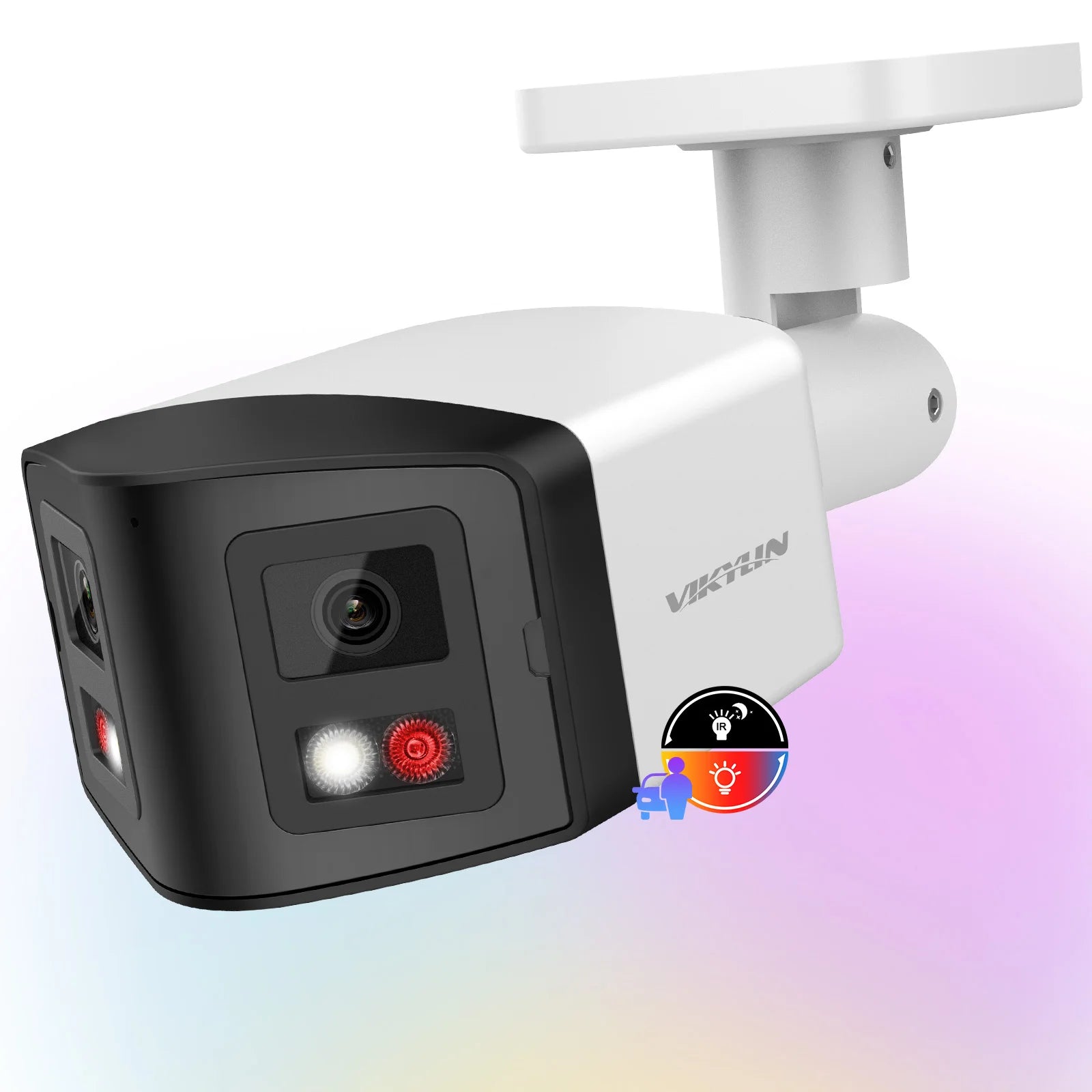 Hikvision-Compatibele 4K 8mp ColorVu 170 °    Câmera IP Panoramische Binocular Md2.0 Tweerich tingsges Preken Thuis Câmera CCTV