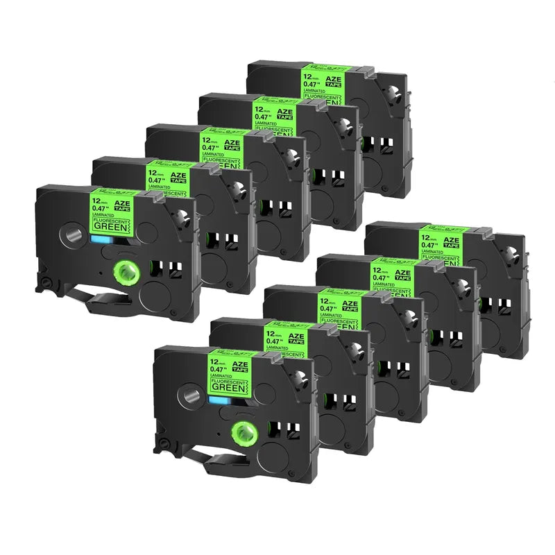 GREENCYCLE 10PCS TZe231 241 251 335 Ribbon Compatible for Brother Ptouch Maker Black on white Label tape 6mm 9mm 12mm 18mm 24mm