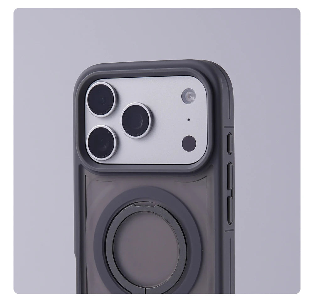 Capa de Telefone Luxuosa com Suporte Magnético Fosco para iPhone 17 Pro Max Air 16 15 14 13 12 Plus para Magsafe, Capa Protetora à Prova de Choque