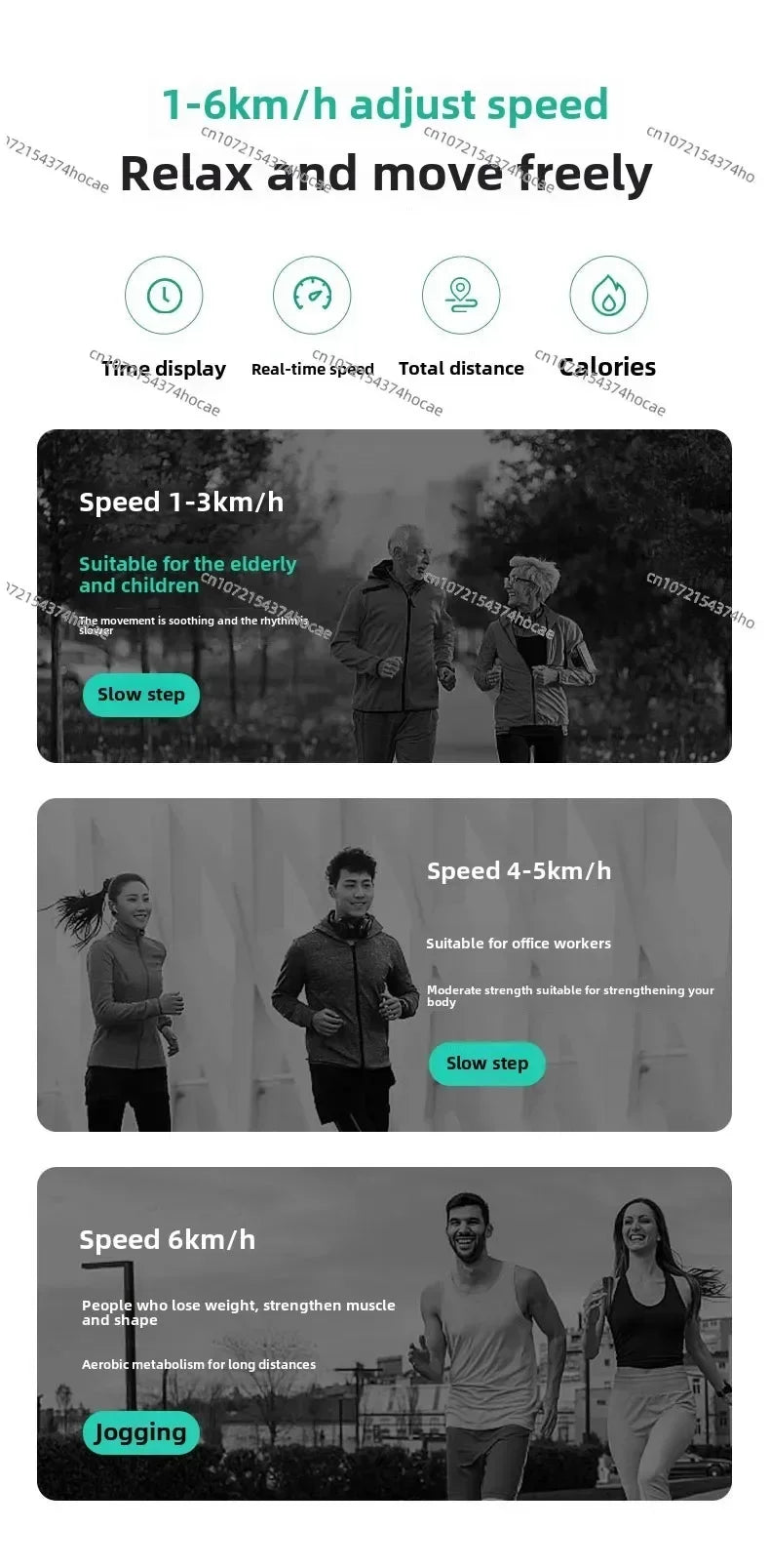 Cama plana doméstica/equipamento de fitness interno silencioso para queima de gordura pequena/tapete dobrável