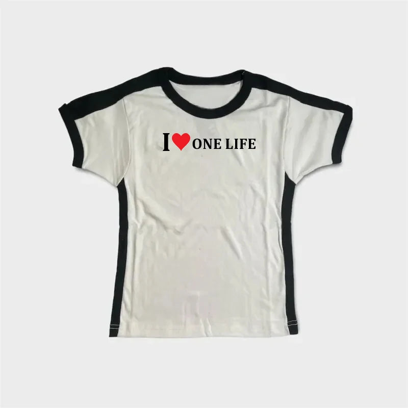 Verão y2k roupas camiseta feminina carta gráfico streetwear colheita topo estético gótico harajuku camiseta magro menina vintage novo