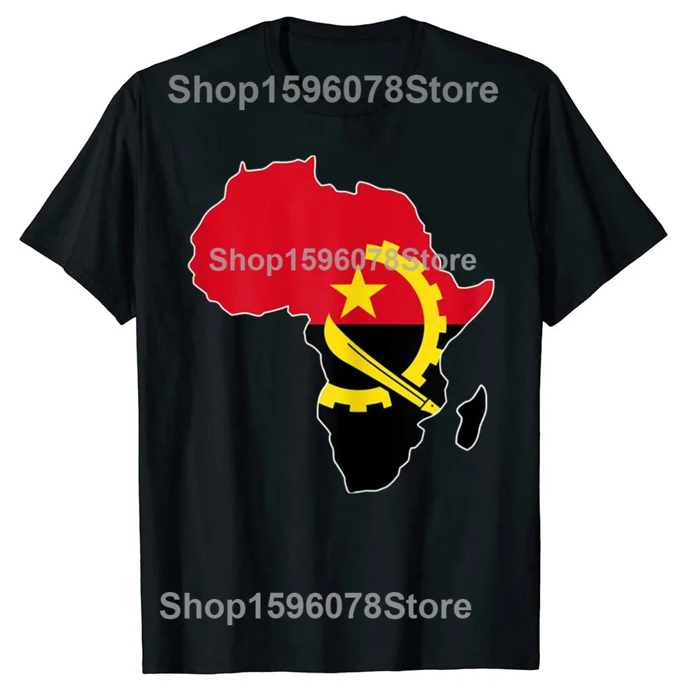 Venda quente orgulhoso bandeira da angola camiseta super angolan herança casual moda solta homem tshirt streetwear harajuku y2k masculino t