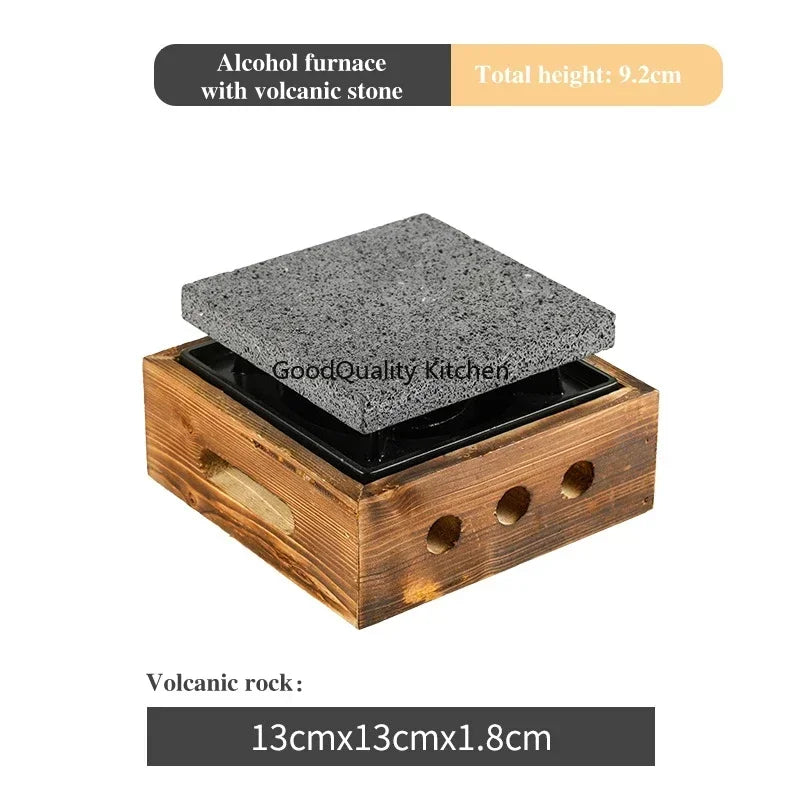 Churrasco Japonês Stone Grill Plate, Bandeja De Cozimento De Pedra, Bife De Alta Temperatura, Rocha Vulcânica, Prato De Churrasco