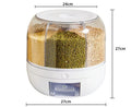Dispensador rotativo de grãos para armazenamento de alimentos Grande recipiente selado Barril de arroz Dispensador de cereais Organizador de suprimentos de cozinha 6kg