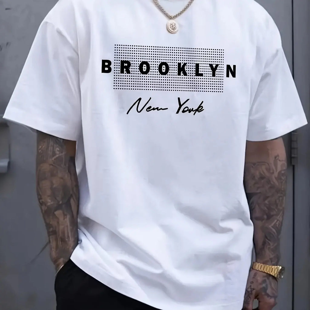 100% algodão masculino verão solto ajuste grande los angeles gráfico impresso fino ajuste casual esportes em torno do pescoço manga curta camiseta topo