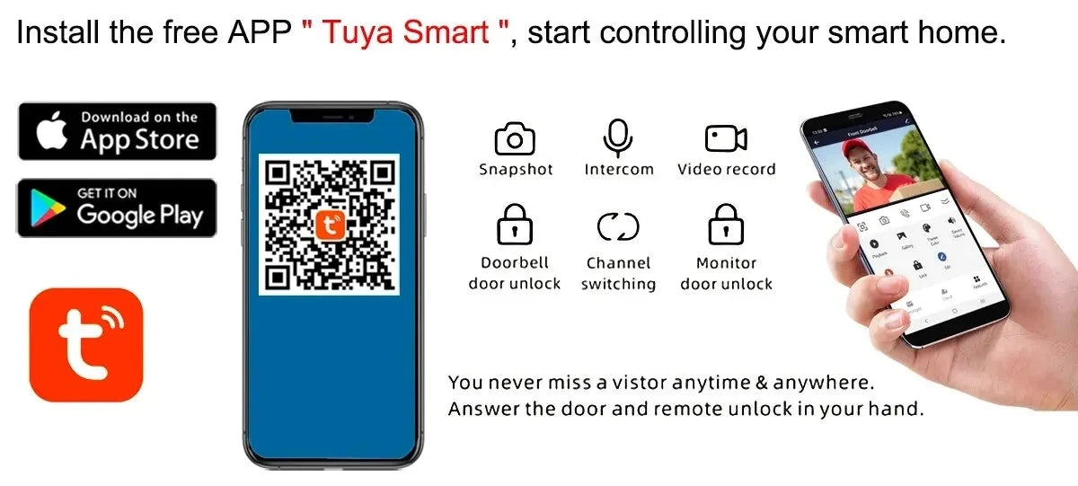 2 fios casa inteligente tuya wifi 1080p vídeo porteiro telefone da porta 7 ''monitor de toque vídeo campainha porta câmera sistema segurança