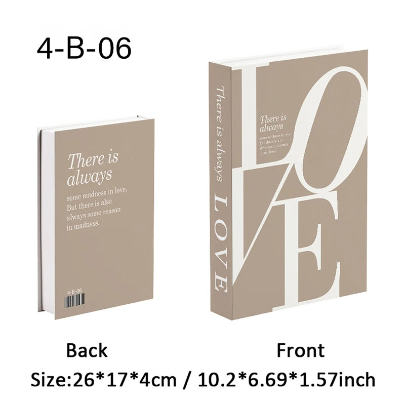 Caixa de armazenamento de livro falso que pode ser aberta, livros decorativos de luxo, mesa de café, ornamento, prateleira de quarto, decoração nórdica de interiores, decoração de casa