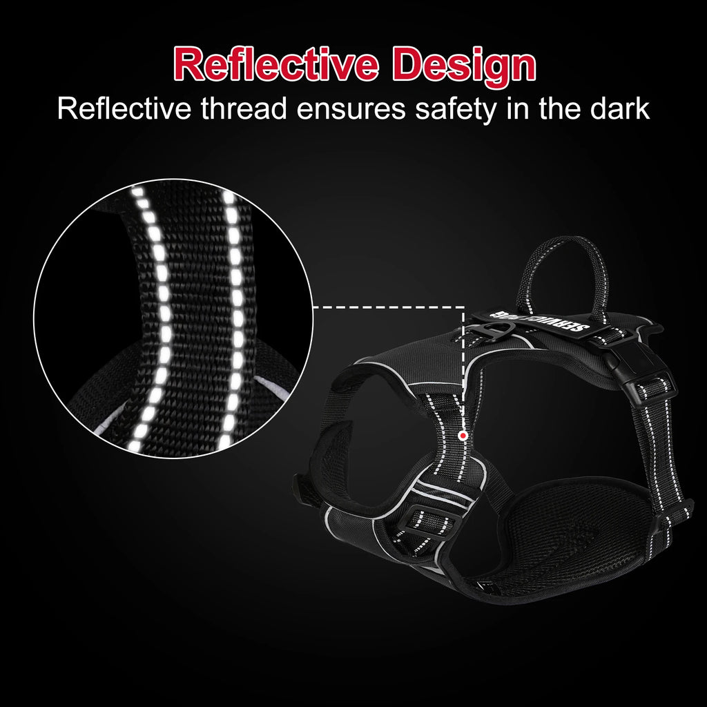 Arnês para cães ajustável de nylon sem puxar colete com remendo para cães 4psc, arnês reflexivo para animais de estimação para cães pequenos, médios e grandes