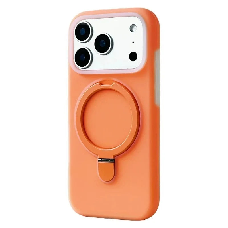 Luxury Liquid Silicone Stand Ring Holder Magnetic For Magsafe Case For iPhone 17  Pro Max Air 16 15 14 13 Skin friendly Cover