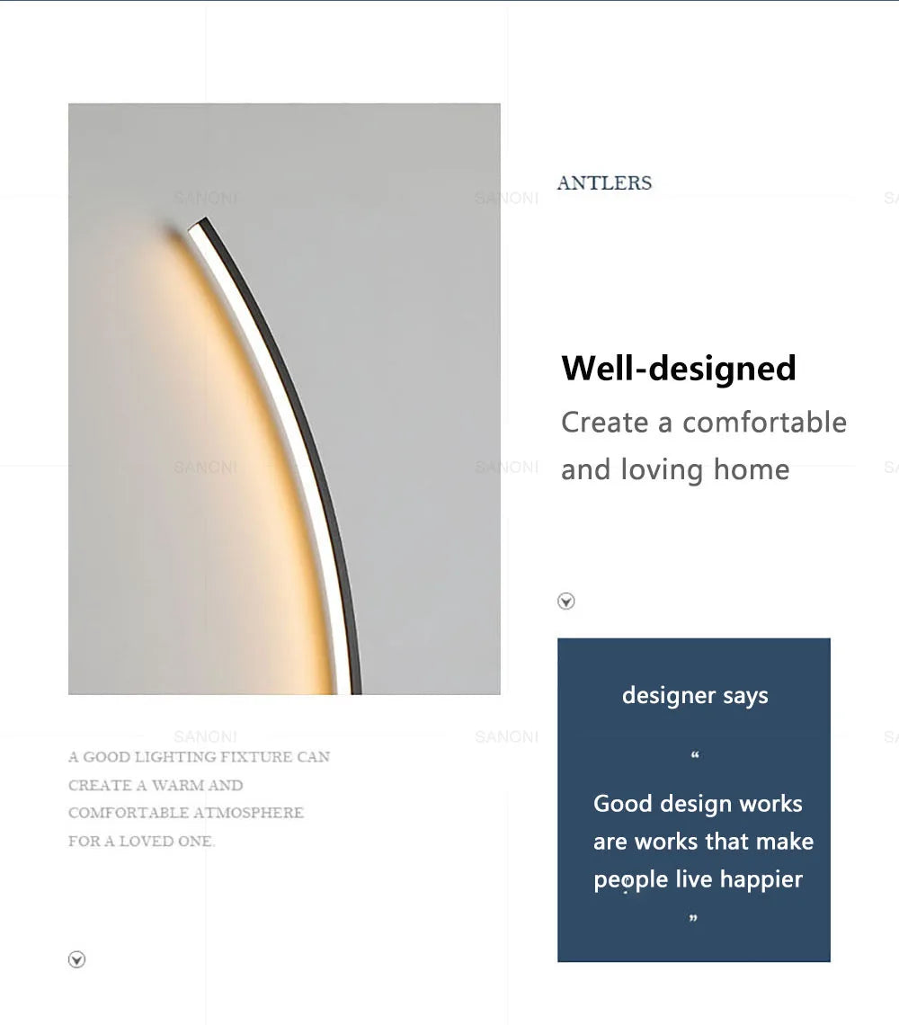 Nordic led lâmpada de parede listras arandela para o quarto cabeceira sala estar estudo escadas decoração casa luminária interior lustre