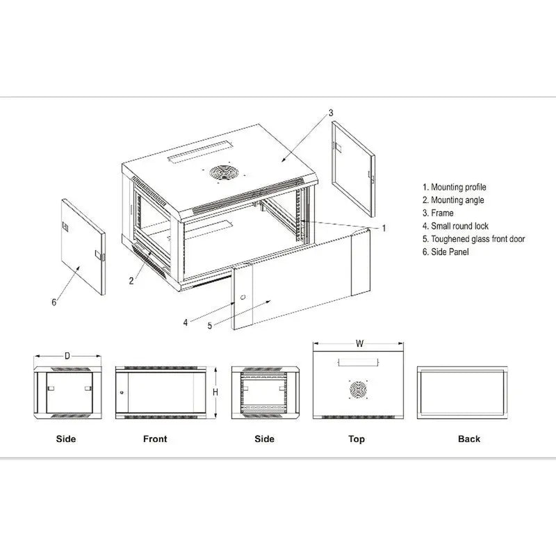 Top-ranking 6U 9U 12U 19 Inch Data Center Server Rack 42U Floor Standing Glass Door Network Cabinet