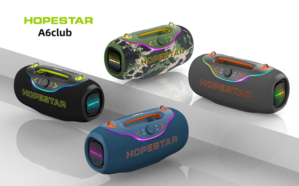 HOPESTAR A6 CLUB Alto-falante Bluetooth Super Bass 200W - Emparelhamento TWS de última geração, IPX6 à prova d'água, sistema de áudio portátil para festas ao ar livre