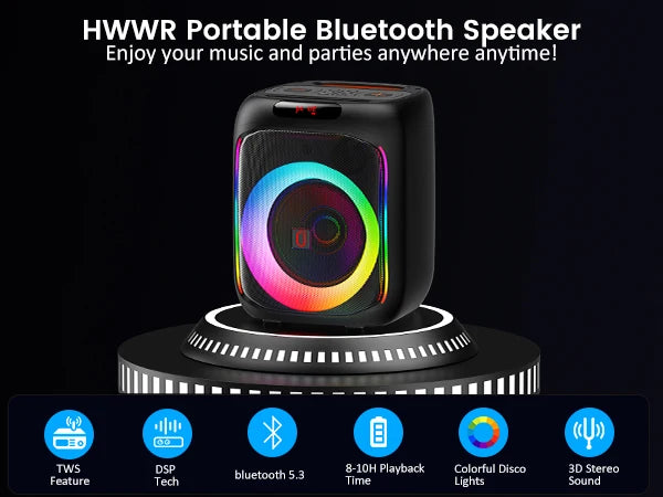 Máquina de karaokê FanFun com 2 microfones, alto-falante Bluetooth portátil com luz RGB, sistema de karaokê para festa em casa de karaokê