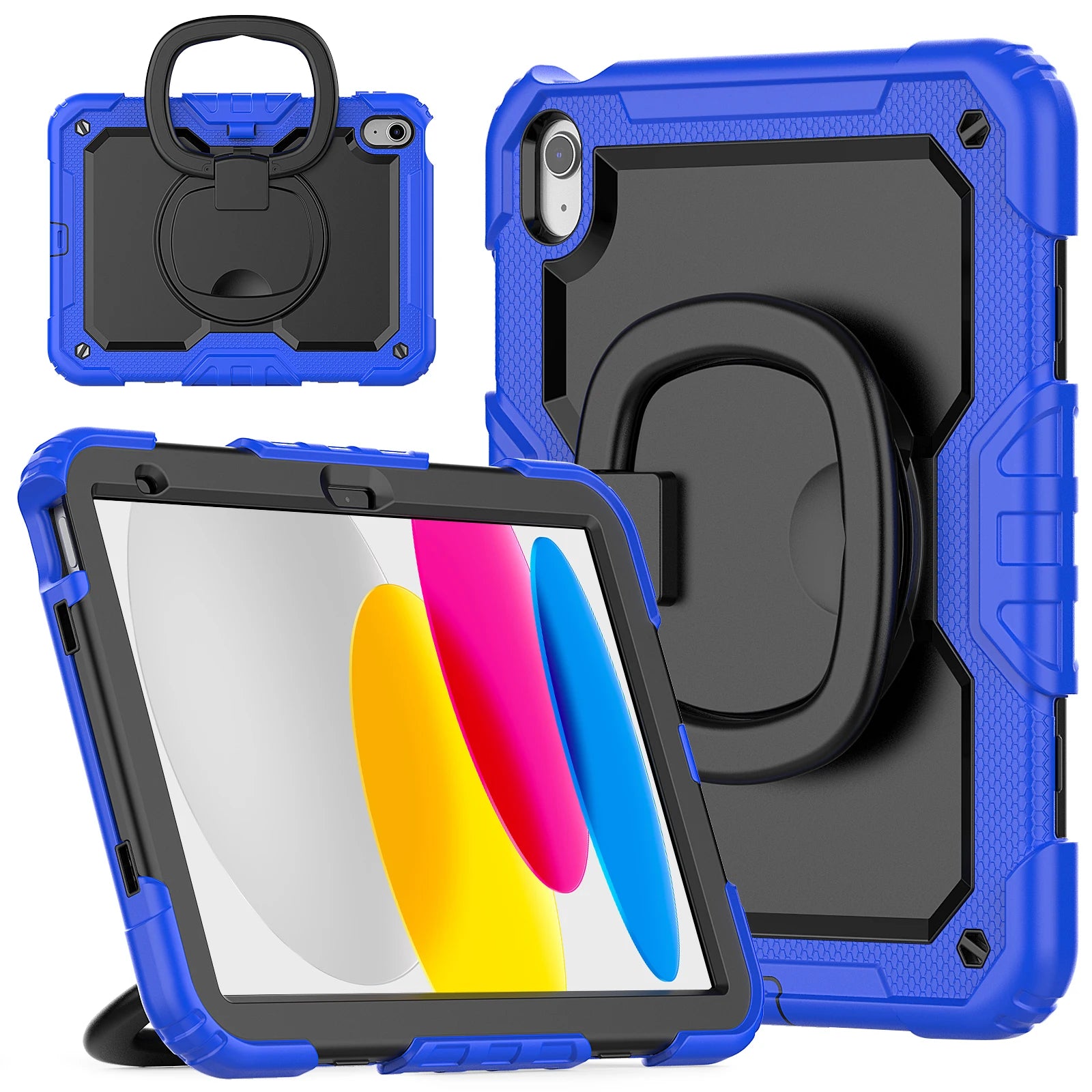 Capa com Alça Universal para iPad A16 2025 11ª Geração 10.9 2022 10ª Geração. Com Alça de Ombro, Suporte Giratório 360°, Capa Híbrida para Crianças