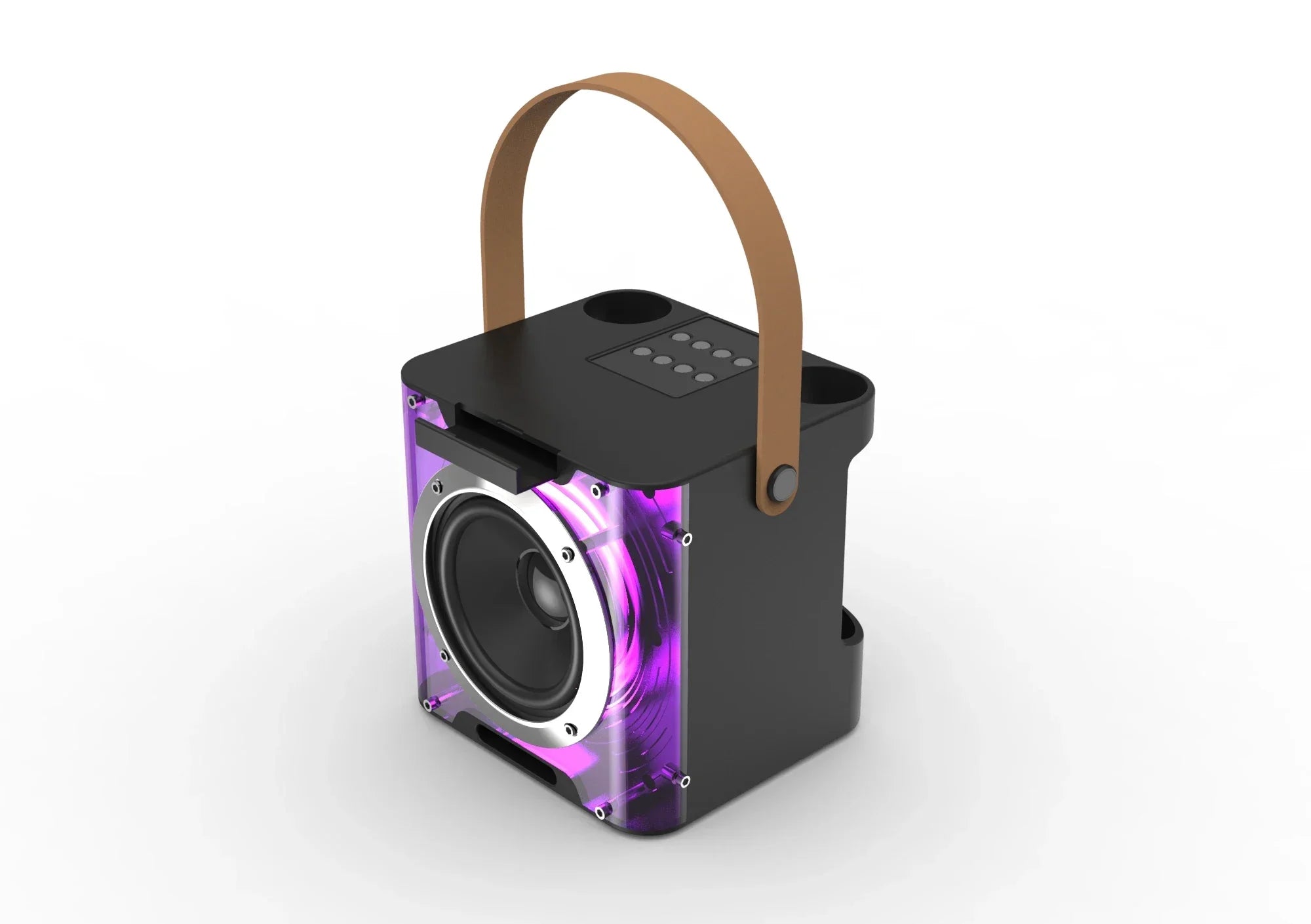 Alto-falante bluetooth de karaokê de alta potência, luz de ritmo musical 360, subwoofer estéreo surround sem fio com microfone duplo, suporte para telefone