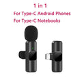 Novo microfone de lapela sem fio portátil gravação de áudio e vídeo mini microfone para iphone android transmissão ao vivo jogos telefone microfone