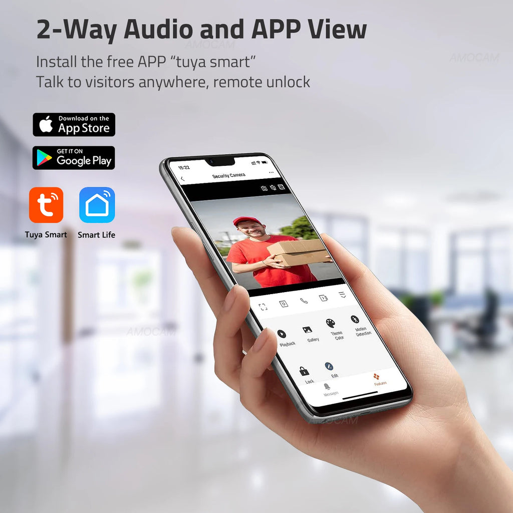 2 fios casa inteligente tuya wifi 1080p vídeo porteiro telefone da porta 7 ''monitor de toque vídeo campainha porta câmera sistema segurança