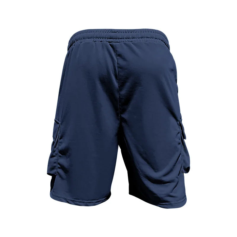 Novo estilo de verão moda camiseta e shorts utilitários conjunto de cor sólida, um terno masculino casual e esportivo