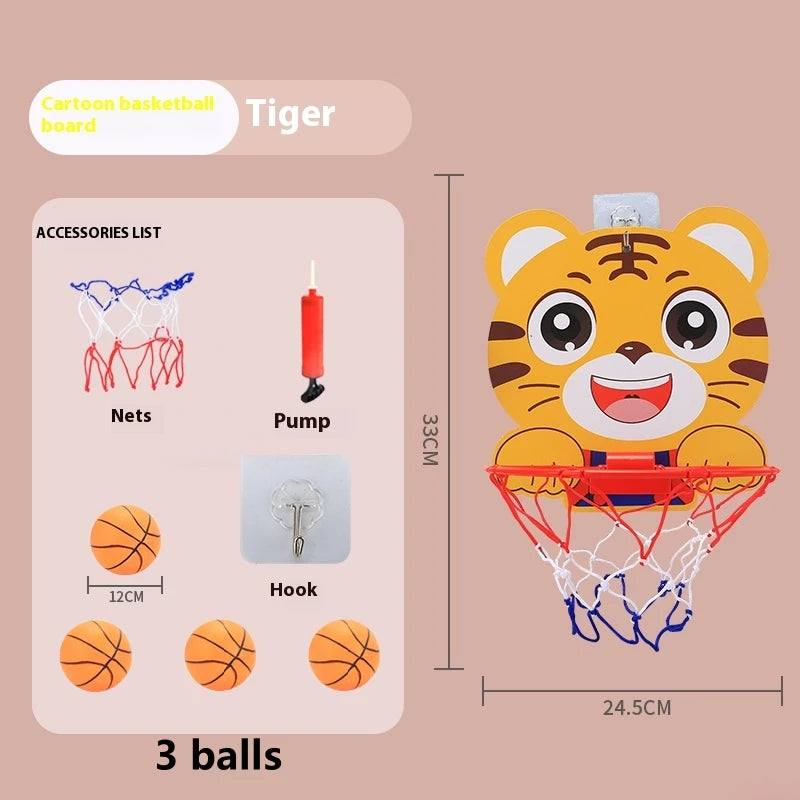 Versão infantil vertical ajustável levantamento rack de basquete ao ar livre casa indoor esportes crtoon rebote pai-filho interacti