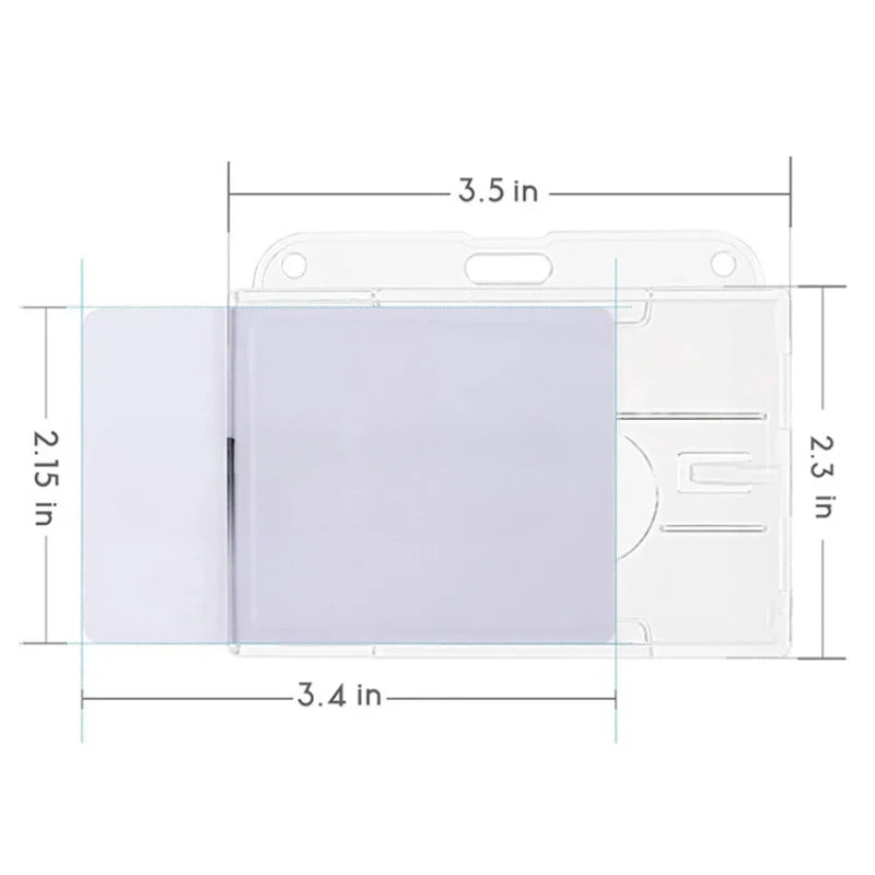 1pc titular do crachá duplo vertical 2 titular do crachá do cartão com slots de polegar duro transparente caso protetor com crachá retrátil