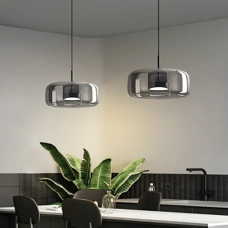 Nordic led pingente de vidro luz simples e moderno restaurante bar balcão café cabeceira decoração interior luminárias