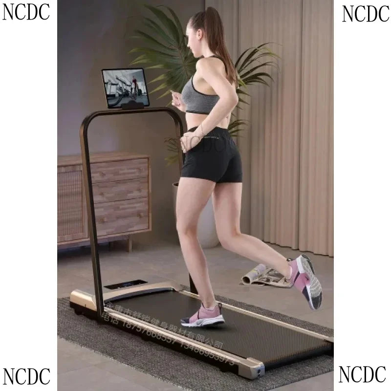 Cama plana doméstica/equipamento de fitness interno silencioso para queima de gordura pequena/tapete dobrável