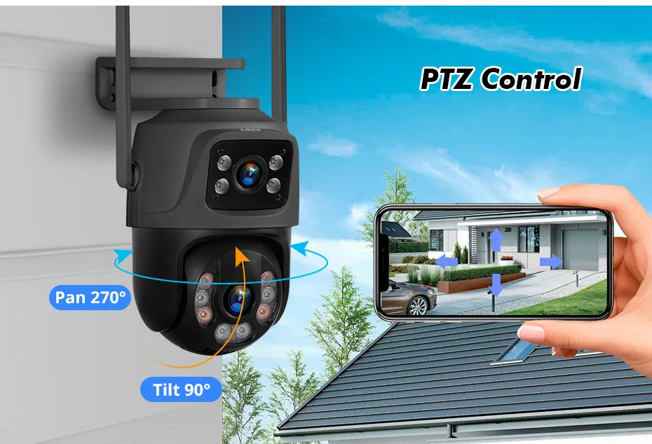 Kerui sem fio 6mp lente dupla wifi câmera ip 8ch nvr tela lcd de 7 polegadas gravador de vídeo sistema de câmera de segurança em casa vigilância