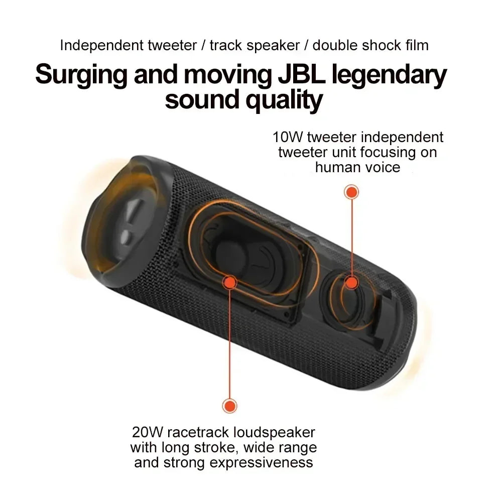 Original jbl flip 6 sem fio bluetooth alto-falante portátil ipx7 à prova dwaterproof água ao ar livre estéreo baixo música faixa com tweeter independente