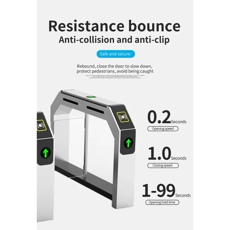 High Performance Face Recognition Security Access Door Station Automatic Ticket Gate High Speed Access Turnstile Gate