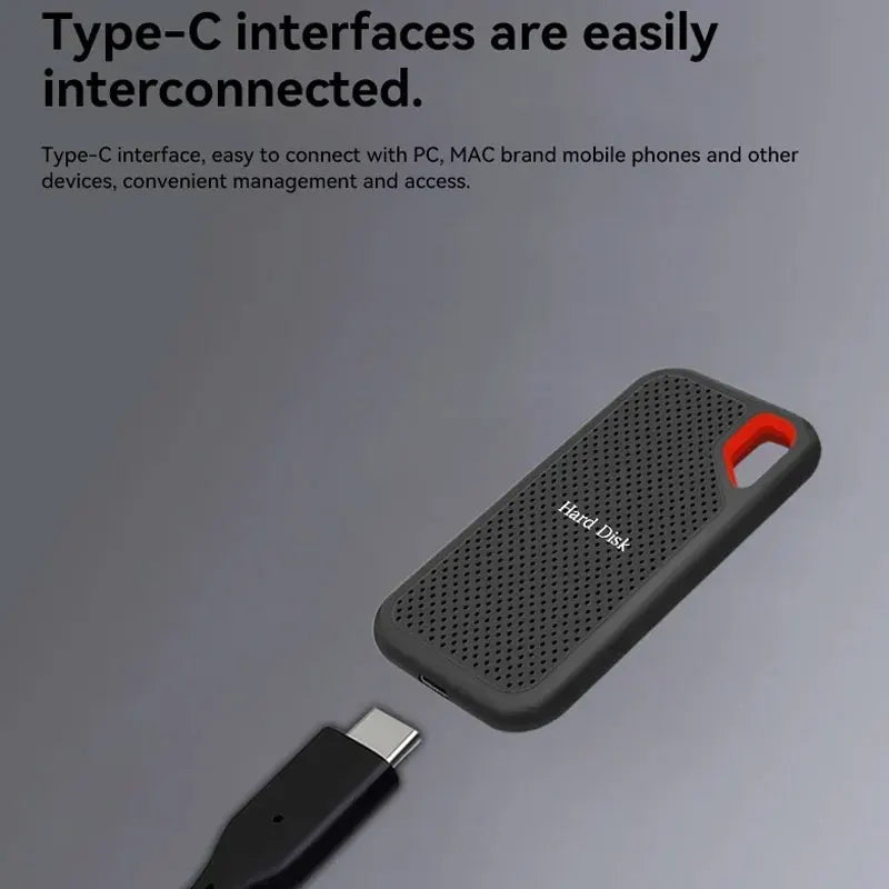 Genuíno de alta velocidade 1tb/2tb portátil ssd 4tb disco rígido externo 256tb usb3.2 tipo-c unidade de estado sólido para portátil/mac/pc